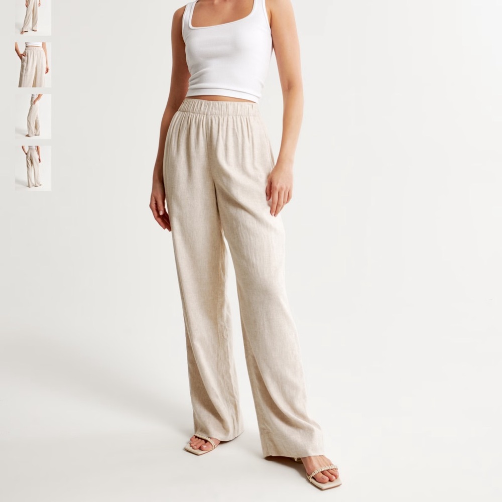 Abercrombie Linen-Blend Pull-On Pant